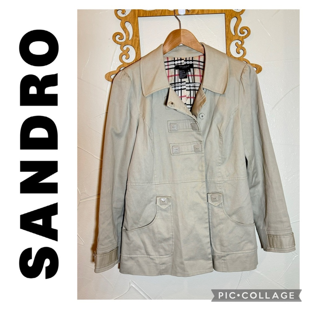 🦋Sandro Sportswear Khaki Cotton Pea Coat🦋